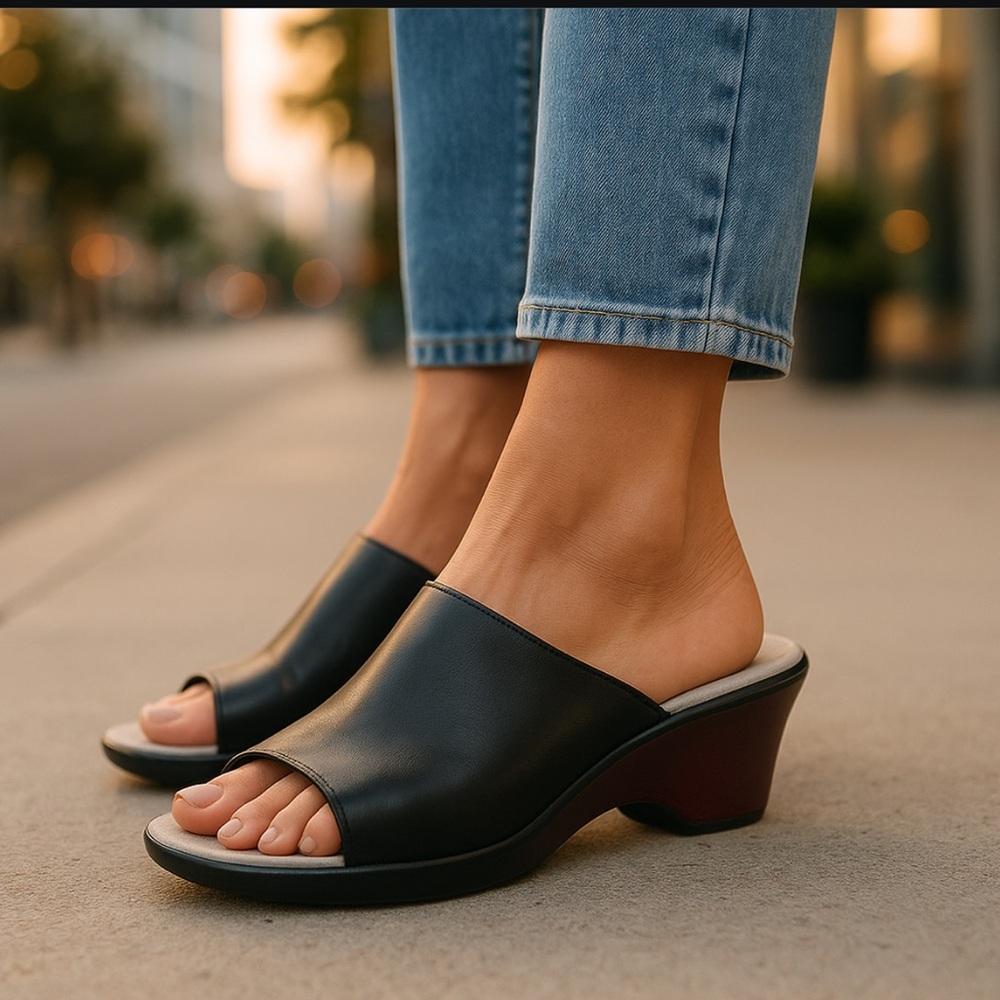 Alegria Women's Black Nappa Open-Toe Mules
Very Good Condition    size 38 - Picture 4 of 16